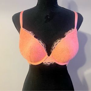 Victoria's Secret Very Sexy Lace Pink Push-Up Bra w/Gold Shimmer - Size 34D- New
